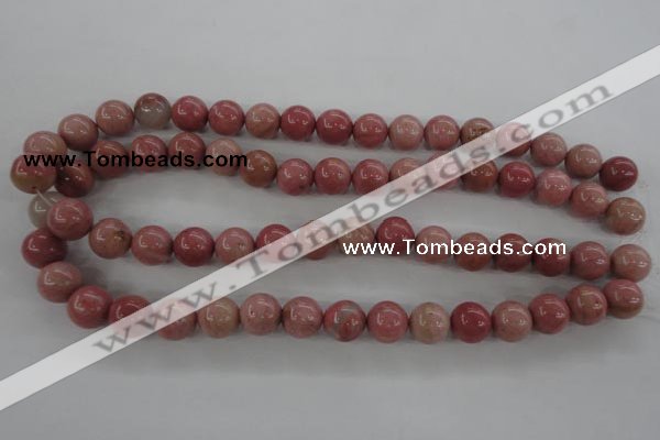 CWF15 15.5 inches 12mm round pink wooden fossil jasper beads wholesale