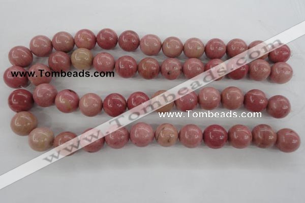 CWF17 15.5 inches 16mm round pink wooden fossil jasper beads wholesale