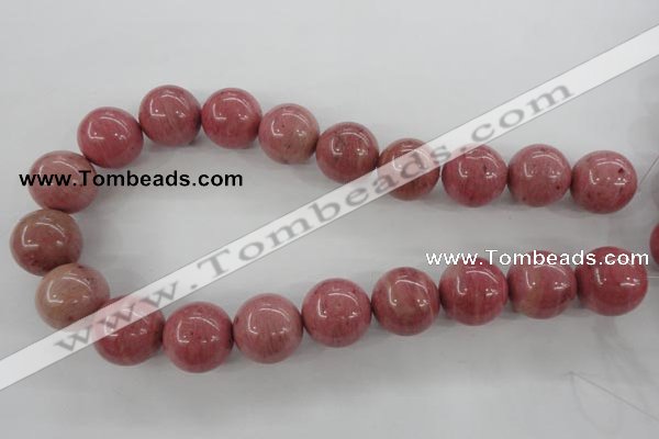 CWF19 15.5 inches 20mm round pink wooden fossil jasper beads wholesale