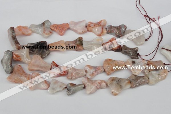 CWG04 15.5 inches 25*33mm wavy freeform agate gemstone beads