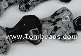 CWG06 15.5 inches 25*33mm wavy freeform snowflake obsidian beads