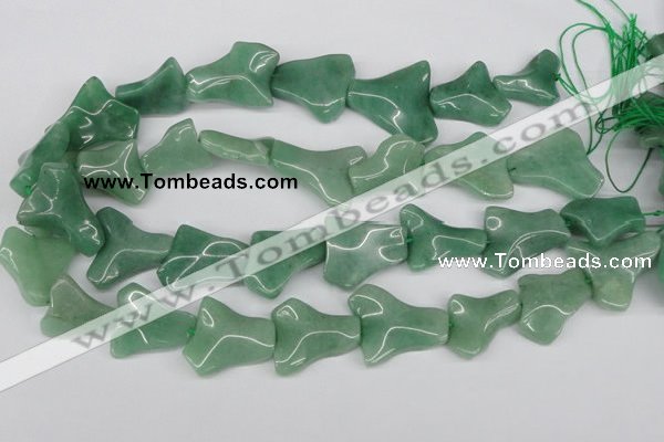 CWG07 15.5 inches 25*33mm wavy freeform green aventurine beads