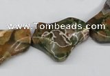 CWG08 15.5 inches 25*33mm wavy freeform rhyolite gemstone beads