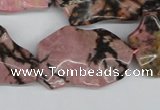 CWG09 15.5 inches 25*33mm wavy freeform rhodonite gemstone beads