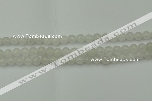 CWH52 15.5 inches 8mm round white jade beads wholesale