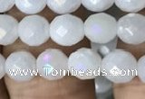CWH65 15.5 inches 6mm faceted round AB-color white jade beads