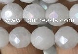 CWH66 15.5 inches 8mm faceted round AB-color white jade beads