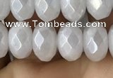 CWH75 15.5 inches 5*8mm faceted rondelle AB-color white jade beads