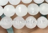 CWH77 15.5 inches 6mm faceted round white jade beads wholesale