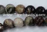 CWJ214 15.5 inches 12mm faceted round wood jasper gemstone beads