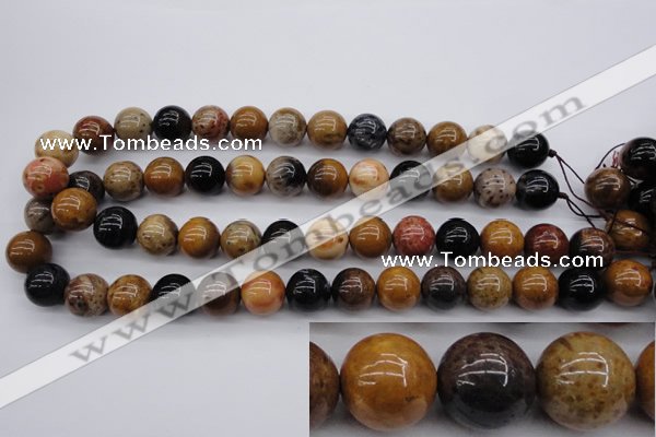 CWJ265 15.5 inches 14mm round wood jasper gemstone beads wholesale