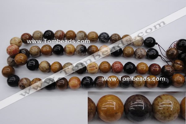 CWJ266 15.5 inches 15mm round wood jasper gemstone beads wholesale