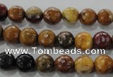 CWJ302 15.5 inches 8mm faceted round wood jasper gemstone beads