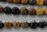 CWJ303 15.5 inches 9mm faceted round wood jasper gemstone beads