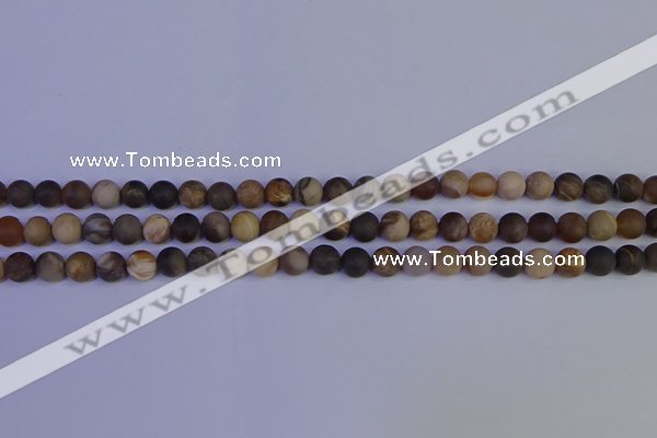 CWJ411 15.5 inches 6mm round matte wood jasper beads wholesale