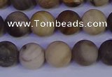 CWJ413 15.5 inches 10mm round matte wood jasper beads wholesale