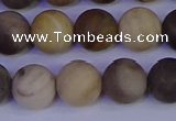 CWJ414 15.5 inches 12mm round matte wood jaspe beads wholesale