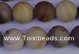 CWJ415 15.5 inches 14mm round matte wood jasper beads wholesale