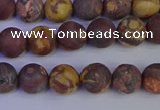 CWJ421 15.5 inches 6mm round matte wood eye jasper beads