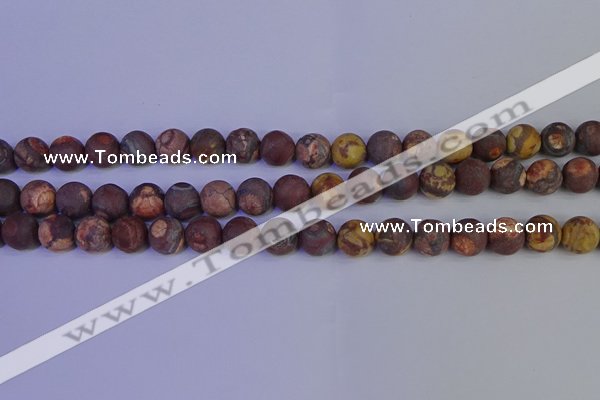 CWJ423 15.5 inches 10mm round matte wood eye jasper beads