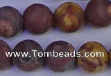 CWJ425 15.5 inches 14mm round matte wood eye jasper beads