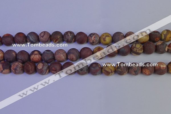 CWJ425 15.5 inches 14mm round matte wood eye jasper beads