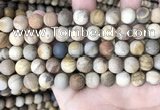 CWJ442 15.5 inches 8mm round matte wood jasper beads wholesale