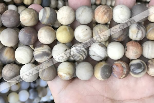 CWJ444 15.5 inches 12mm round matte wood jasper beads wholesale