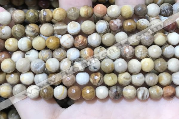 CWJ451 15.5 inches 6mm faceted round wood jasper beads wholesale
