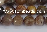 CWJ477 15.5 inches 8mm faceted round wood jasper gemstone beads