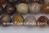 CWJ478 15.5 inches 10mm faceted round wood jasper gemstone beads