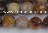 CWJ479 15.5 inches 12mm faceted round wood jasper gemstone beads