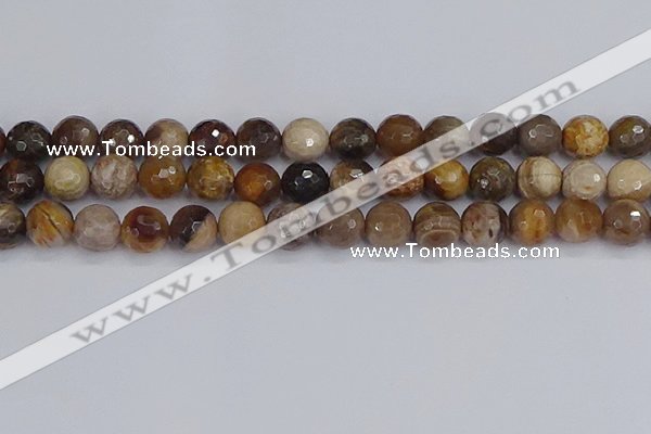 CWJ479 15.5 inches 12mm faceted round wood jasper gemstone beads