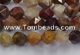 CWJ490 15.5 inches 6mm faceted nuggets wood jasper beads