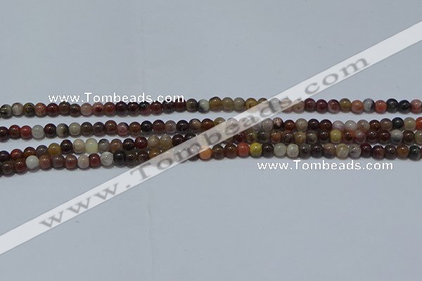 CWJ500 15.5 inches 4mm round Xinjiang wood jasper beads wholesale