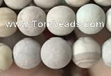 CWJ521 15.5 inches 6mm round matte wooden jasper beads wholesale