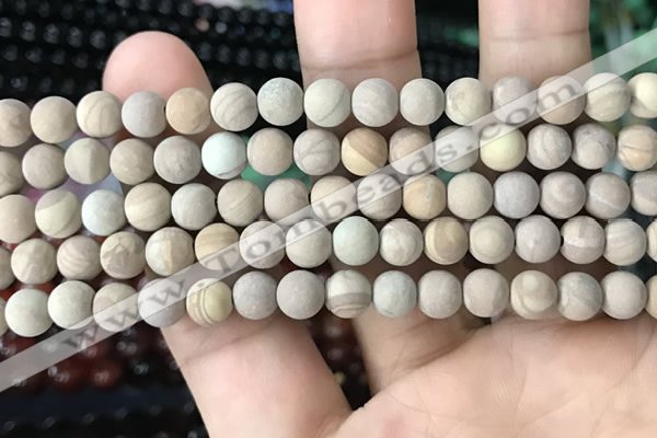 CWJ521 15.5 inches 6mm round matte wooden jasper beads wholesale