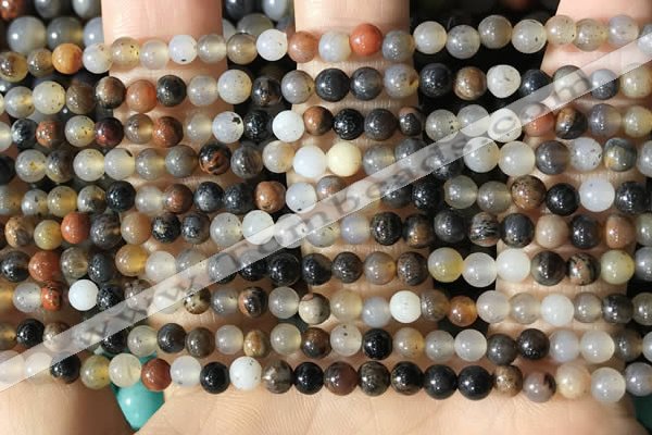 CWJ568 15.5 inches 4mm round Arizona petrified wood jasper beads