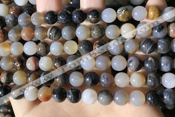 CWJ570 15.5 inches 8mm round Arizona petrified wood jasper beads