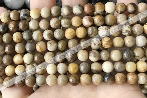 CWJ591 15.5 inches 6mm round wood jasper beads wholesale