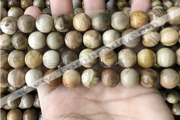 CWJ594 15.5 inches 12mm round wood jasper beads wholesale