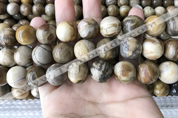 CWJ596 15.5 inches 16mm round wood jasper beads wholesale