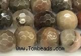 CWJ611 15 inches 6mm faceted round wooden jasper gemstone beads