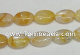 CYC01 15.5 inches 10*14mm oval yellow crystal quartz beads