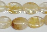 CYC02 15.5 inches 15*20mm oval yellow crystal quartz beads