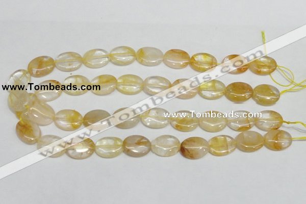 CYC02 15.5 inches 15*20mm oval yellow crystal quartz beads