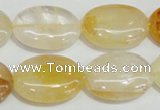 CYC03 15.5 inches 18*25mm oval yellow crystal quartz beads