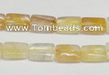 CYC08 15.5 inches 10*14mm rectangle yellow crystal quartz beads