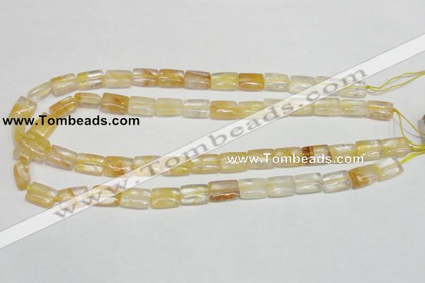CYC08 15.5 inches 10*14mm rectangle yellow crystal quartz beads