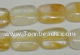 CYC09 15.5 inches 15*20mm rectangle yellow crystal quartz beads